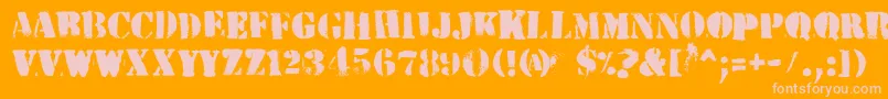 HvdPeace Font – Pink Fonts on Orange Background