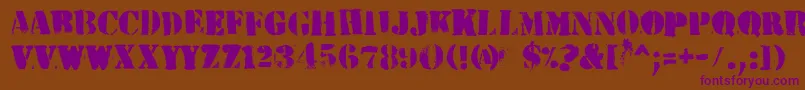 HvdPeace Font – Purple Fonts on Brown Background