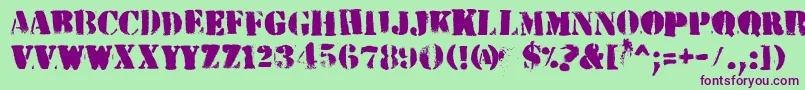 HvdPeace Font – Purple Fonts on Green Background