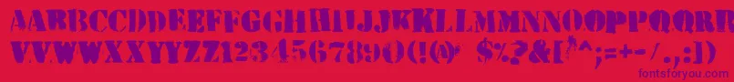 HvdPeace Font – Purple Fonts on Red Background