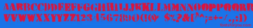 HvdPeace Font – Red Fonts on Blue Background