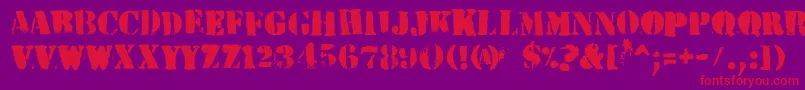 HvdPeace Font – Red Fonts on Purple Background