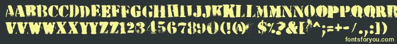 HvdPeace Font – Yellow Fonts on Black Background