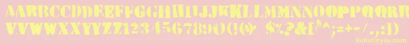 HvdPeace Font – Yellow Fonts on Pink Background