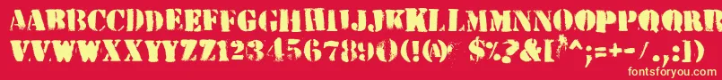 HvdPeace Font – Yellow Fonts on Red Background