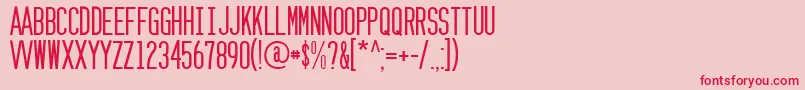 フォントZzyzx – ピンクの背景に赤い文字