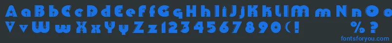 Collins Font – Blue Fonts on Black Background