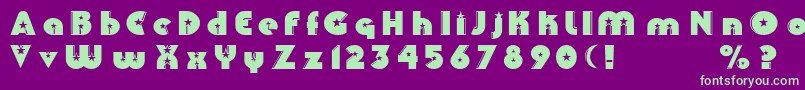 Collins Font – Green Fonts on Purple Background