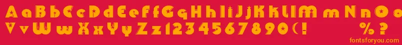Collins Font – Orange Fonts on Red Background