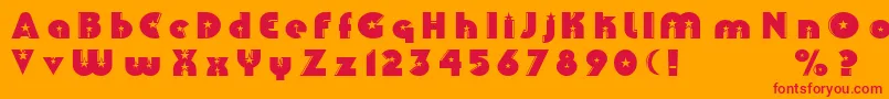 Collins Font – Red Fonts on Orange Background