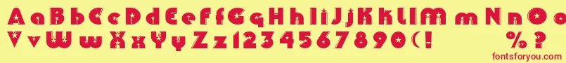 Collins Font – Red Fonts on Yellow Background