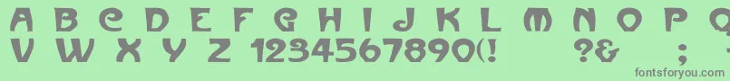 フォントParismetrowd – 緑の背景に灰色の文字