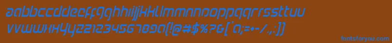 Youngerbloodcondital Font – Blue Fonts on Brown Background