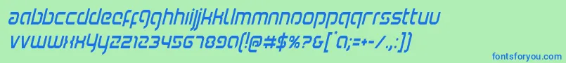 Youngerbloodcondital Font – Blue Fonts on Green Background