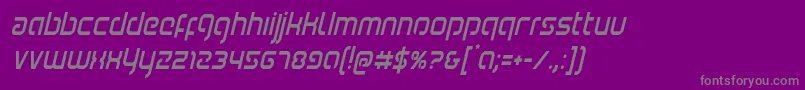 Więcej informacji o czcionce Youngerbloodcondital Czcionka Youngerbloodcondital – szare czcionki na fioletowym tle