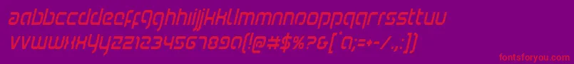 フォントYoungerbloodcondital – 紫の背景に赤い文字