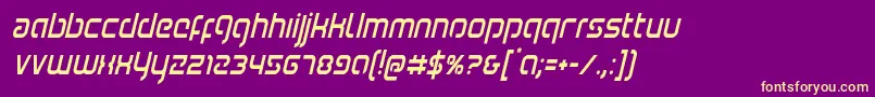 Youngerbloodcondital-Schriftart – Gelbe Schriften auf violettem Hintergrund