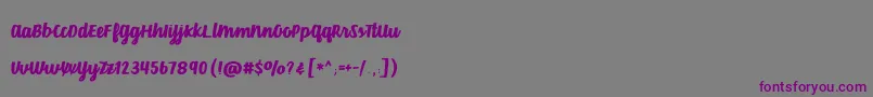 Шрифт BmdVelvetHeart – фиолетовые шрифты на сером фоне