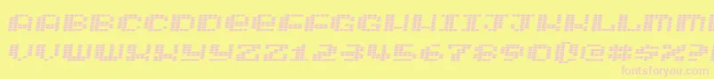 Intergalaktika2 Font – Pink Fonts on Yellow Background
