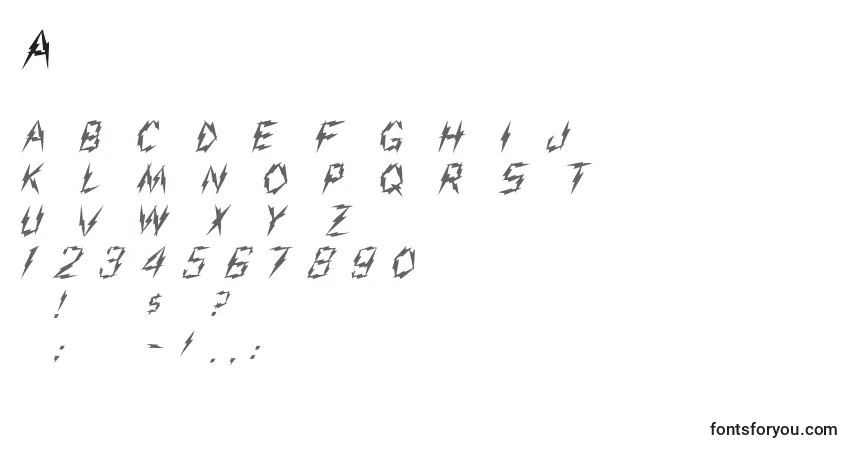 A fonte Aarcover – alfabeto, números, caracteres especiais