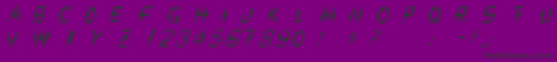 Fonte Aarcover – fontes pretas em um fundo violeta