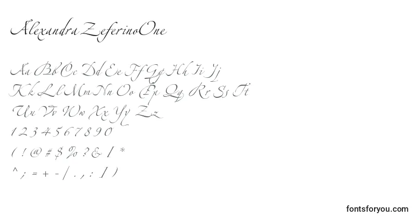 Schriftart AlexandraZeferinoOne – Alphabet, Zahlen, spezielle Symbole