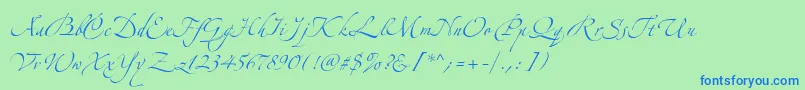 AlexandraZeferinoOne Font – Blue Fonts on Green Background