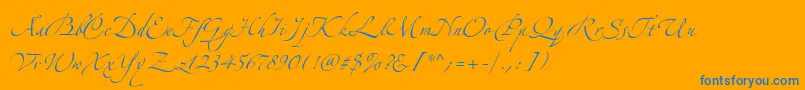 フォントAlexandraZeferinoOne – オレンジの背景に青い文字