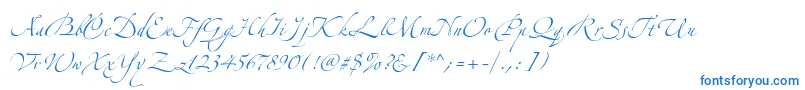 AlexandraZeferinoOne-Schriftart – Blaue Schriften auf weißem Hintergrund