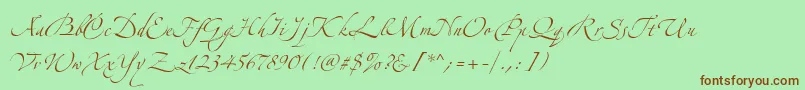 AlexandraZeferinoOne-fontti – ruskeat fontit vihreällä taustalla