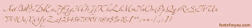 AlexandraZeferinoOne-Schriftart – Braune Schriften auf rosa Hintergrund