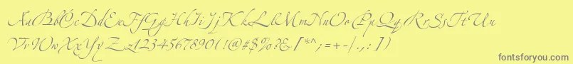 AlexandraZeferinoOne-Schriftart – Graue Schriften auf gelbem Hintergrund