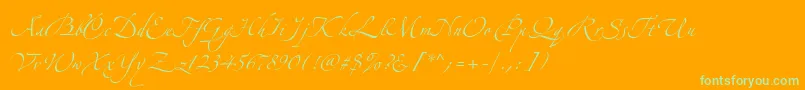 AlexandraZeferinoOne-fontti – vihreät fontit oranssilla taustalla