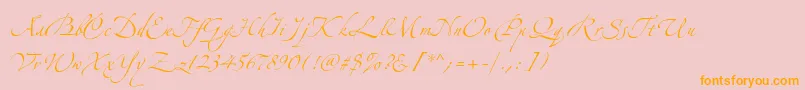 AlexandraZeferinoOne-Schriftart – Orangefarbene Schriften auf rosa Hintergrund