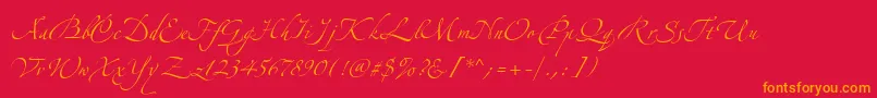 フォントAlexandraZeferinoOne – 赤い背景にオレンジの文字