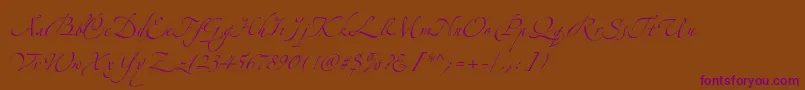 AlexandraZeferinoOne-Schriftart – Violette Schriften auf braunem Hintergrund