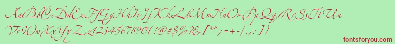 AlexandraZeferinoOne-Schriftart – Rote Schriften auf grünem Hintergrund