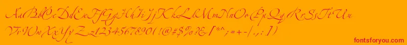 フォントAlexandraZeferinoOne – オレンジの背景に赤い文字