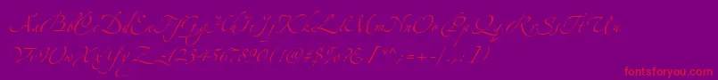 AlexandraZeferinoOne-Schriftart – Rote Schriften auf violettem Hintergrund