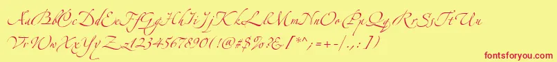 フォントAlexandraZeferinoOne – 赤い文字の黄色い背景
