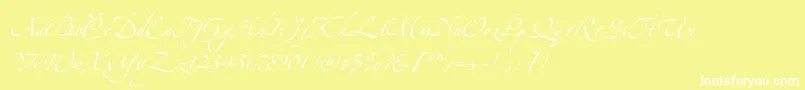 AlexandraZeferinoOne-fontti – valkoiset fontit keltaisella taustalla
