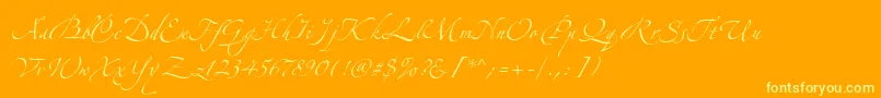 Шрифт AlexandraZeferinoOne – жёлтые шрифты на оранжевом фоне