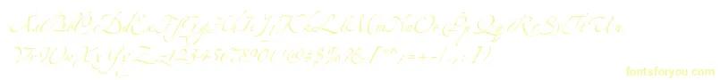 Czcionka AlexandraZeferinoOne – żółte czcionki na białym tle