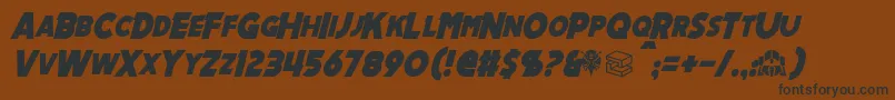 MechalockItalic Font – Black Fonts on Brown Background