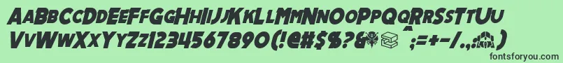 MechalockItalic Font – Black Fonts on Green Background