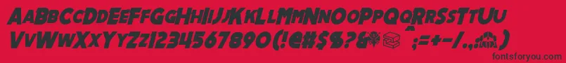 Fonte MechalockItalic – fontes pretas em um fundo vermelho