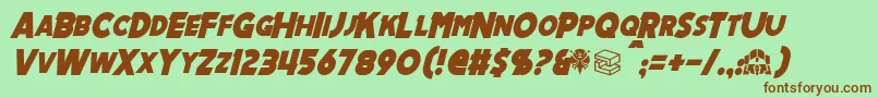 Fonte MechalockItalic – fontes marrons em um fundo verde