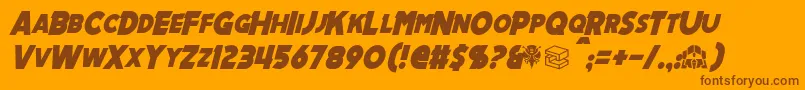 MechalockItalic Font – Brown Fonts on Orange Background