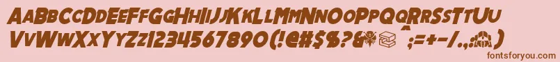 MechalockItalic Font – Brown Fonts on Pink Background