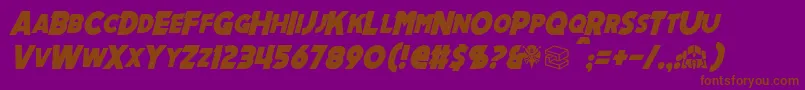MechalockItalic-Schriftart – Braune Schriften auf violettem Hintergrund